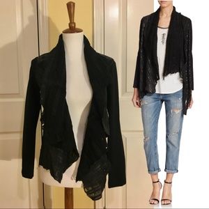 NEW Haute Hippie Drapey Laser-Cut Leather Jacket